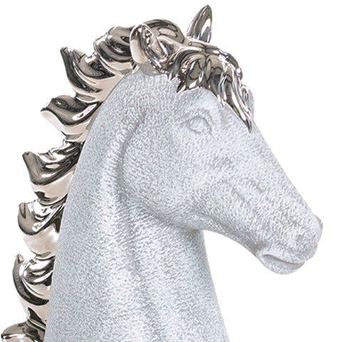 Escultura Caballo Plata Guinea 19 x 8.5 x 20 cm