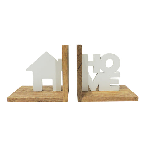 Apoya libros home Blanco 15.9 x 10 x 15.9 cm