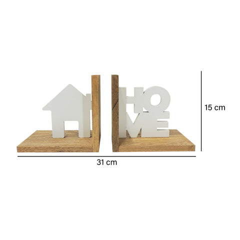 Apoya libros home Blanco 15.9 x 10 x 15.9 cm