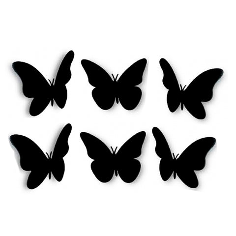Apliques Set X6 Mariposa Negro 13X11CM