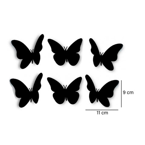 Apliques Set X6 Mariposa Negro 13X11CM