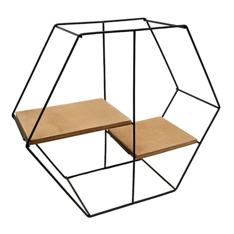 Repisa Hexágonal Pequeña Wire Beige 36.5X32cm