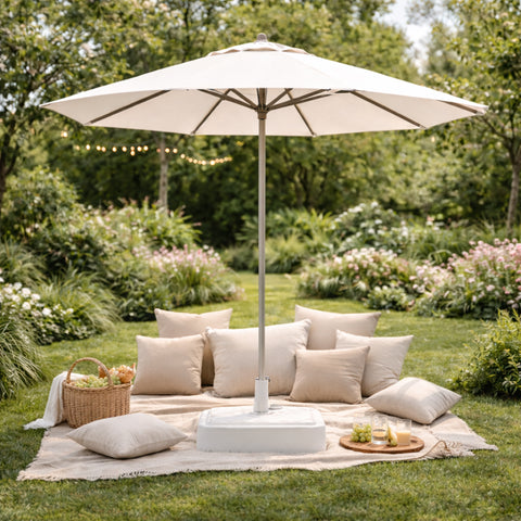 Base parasol cuadrada Blanco Jardín 39x26 cm