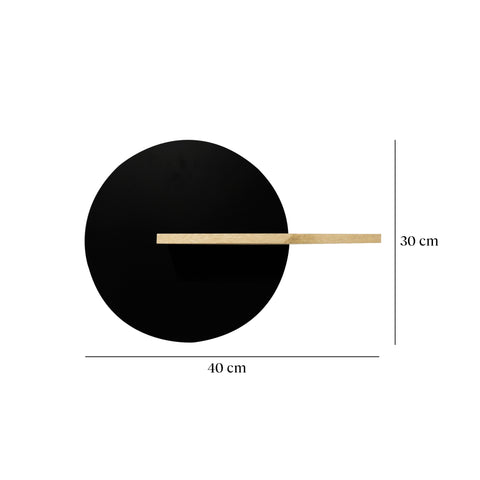 Repisa circulo Negro Pampa 40X7.5X3O cm