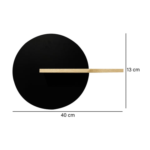 Repisa circulo Negro Pampa 40X7.5X3O cm