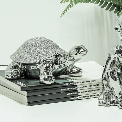 Escultura Tortuga Plata Dakar 16.5X7 Cm