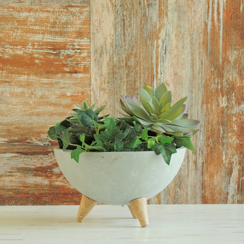 Bowl Patas Cemento Gris Concrete 26.5x15cm
