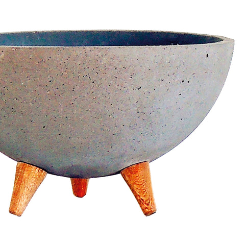 Bowl Patas Cemento Gris Concrete 26.5x15cm