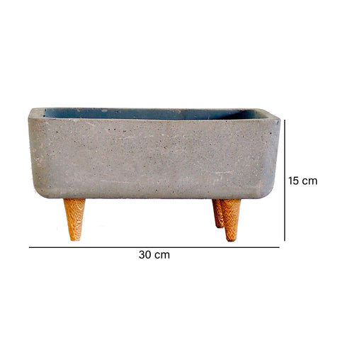 Terrario Patas Cemento Gris Concrete 30X15CM