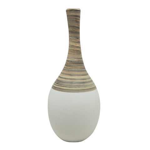 Florero Cerámica Beige Lyon 14.5x36cm