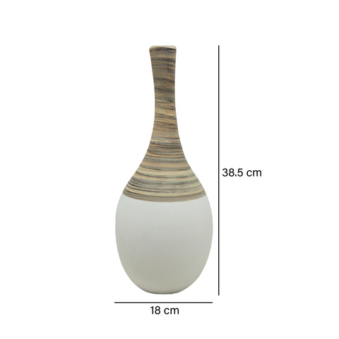 Florero Cerámica Beige Lyon 14.5x36cm