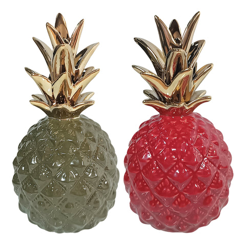 Fruta piña Multicolor Hawaii 8.5 x 8.5 x 16 cm