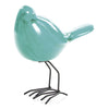 Escultura Pajaro Lado Aguamarina Tibet 14.5X21cm