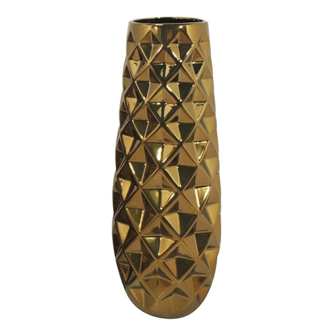 Florero Oro Origami 14 x 14 x 36 cm