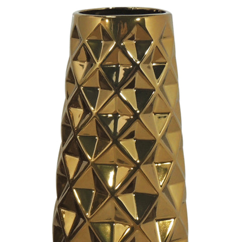 Florero Oro Origami 14 x 14 x 36 cm