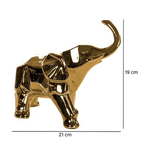 Escultura Elefante Oro Vulcano 21 x 19 Cm