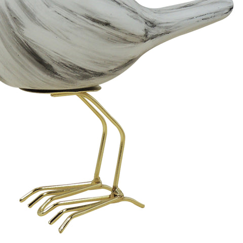 Escultura Pajaro Lado Blanco Bianco 14.5X21cm