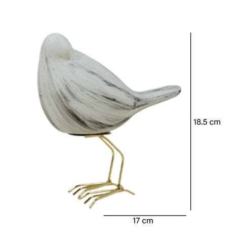 Escultura Pajaro Lado Blanco Bianco 14.5X21cm
