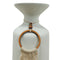 Florero Grande Blanco Iraca 17 x 17 x 38.5 cm