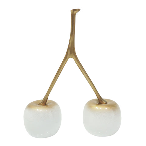 Fruta Cereza x2 Blanco Oro 18.5 x 24.5 cm