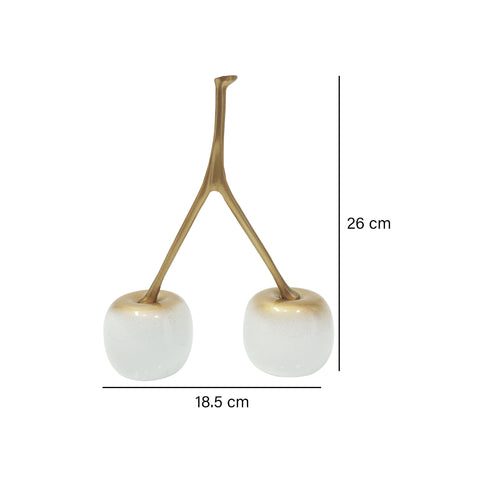 Fruta Cereza x2 Blanco Oro 18.5 x 24.5 cm