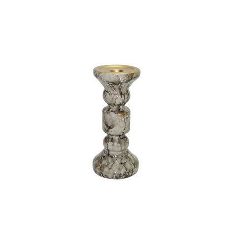 Candelabro Gris Emperador 10.5x10.5x22 cm