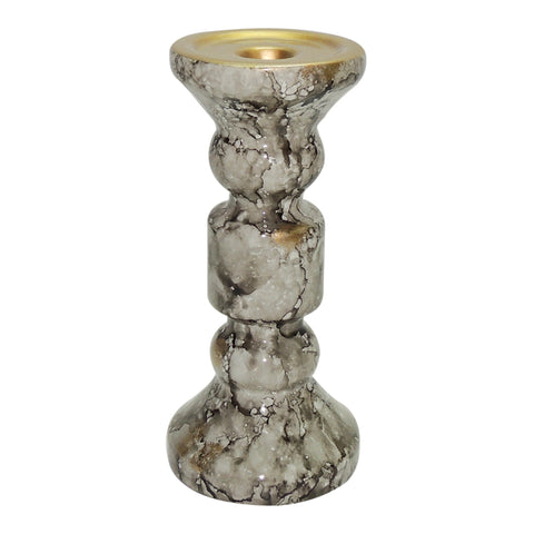 Candelabro Gris Emperador 10.5x10.5x22 cm