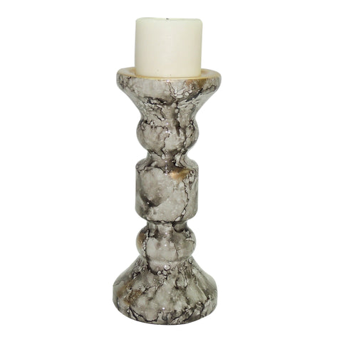 Candelabro Gris Emperador 10.5x10.5x22 cm