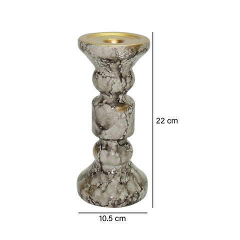 Candelabro Gris Emperador 10.5x10.5x22 cm