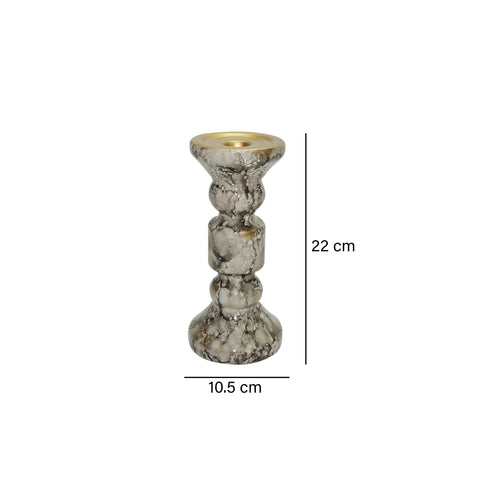 Candelabro Gris Emperador 10.5x10.5x22 cm