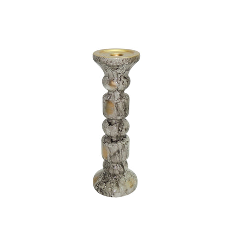 Candelabro Gris Emperador 10.5x10.5x30 cm