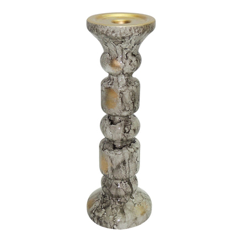 Candelabro Gris Emperador 10.5x10.5x30 cm