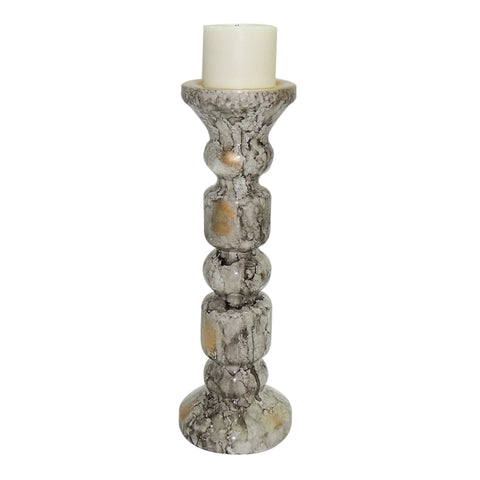 Candelabro Gris Emperador 10.5x10.5x30 cm