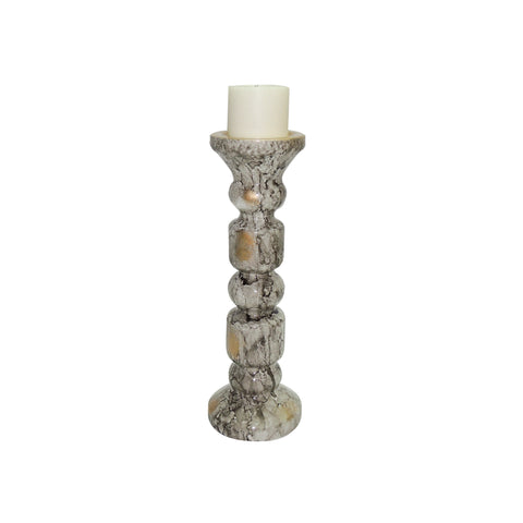 Candelabro Gris Emperador 10.5x10.5x30 cm