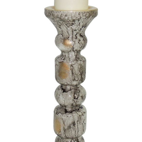Candelabro Gris Emperador 10.5x10.5x30 cm