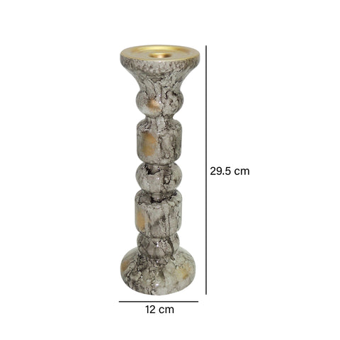 Candelabro Gris Emperador 10.5x10.5x30 cm