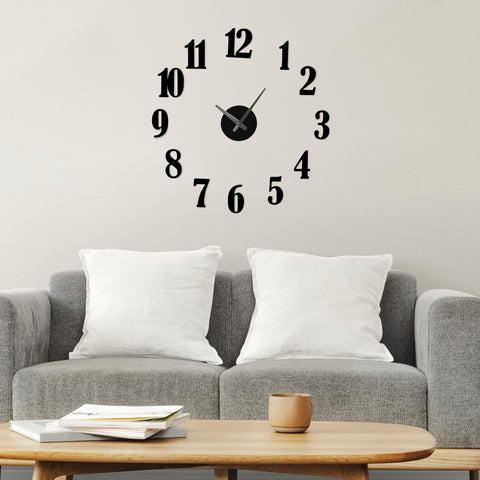 Reloj 3D Amsterdam Negro 70 x 70 cm