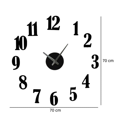 Reloj 3D Amsterdam Negro 70 x 70 cm