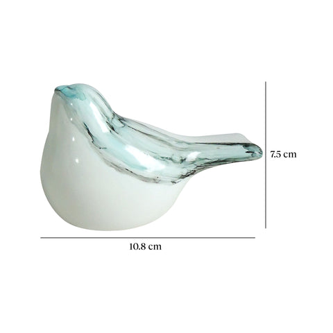 Escultura Pajaro Blanco Azul Rio 10.8X4.5X7.5 cm