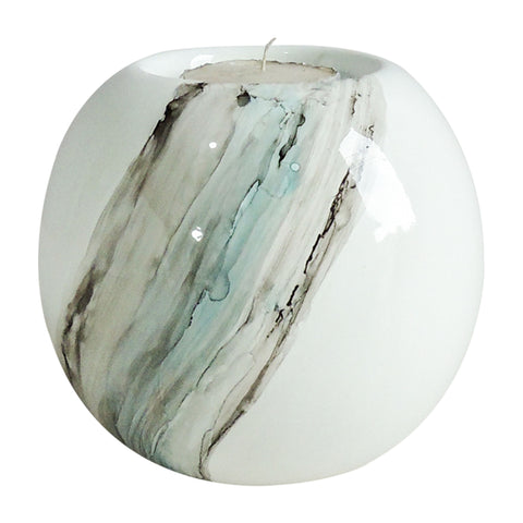 Portavela Blanco Azul Rio 9.5X10 cm