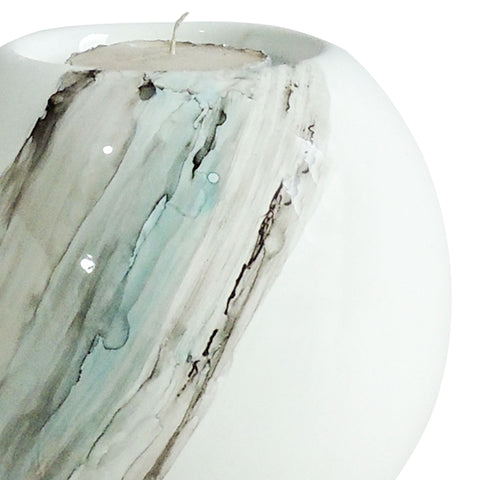 Portavela Blanco Azul Rio 9.5X10 cm