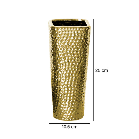 Jarrón Martillado Oro Budapest 10.5X25 cm
