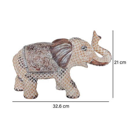 Escultura Elefante Beige Ebud 32.5x10.5x21 cm