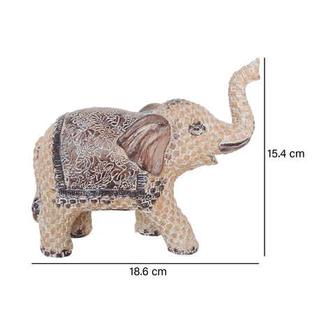 Escultura Elefante Beige Ebud 18.5x7.5x15.5 cm