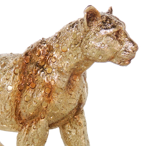 Escultura Leopardo Oro Etiopia 33X7X18 cm