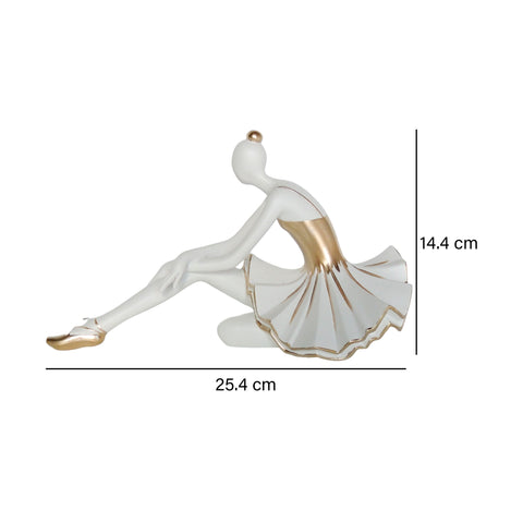 Escultura Bailarina Blanco Oro Ebud 25.5X12.5X14.5 cm