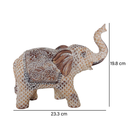Escultura Elefante Beige Ebud 23.3 x 9.5 x 19.8 cm
