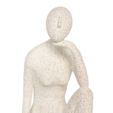 Escultura pensador Blanco Ebud 14 x 11.9 x 22 cm