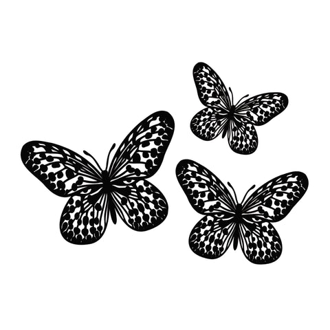Apliques Set X3 Mariposa Negro