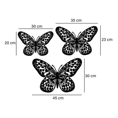 Apliques Set X3 Mariposa Negro